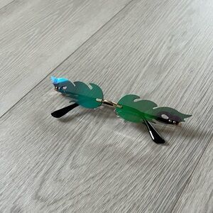 Iridescent Green Blue Flame Sunglasses